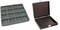 Black Square Jewelry Case (Single Metal Latch) w/ Gray 16-slot Plastic Tray